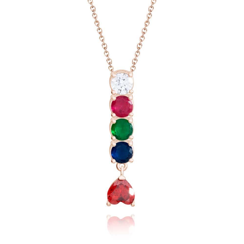 Affascinante Collana Combinata Con Pietre Portafortuna E Un Pendente Con Pietre Portafortuna A Forma Di Cuore. Regali Di San Valentino - soufeelit