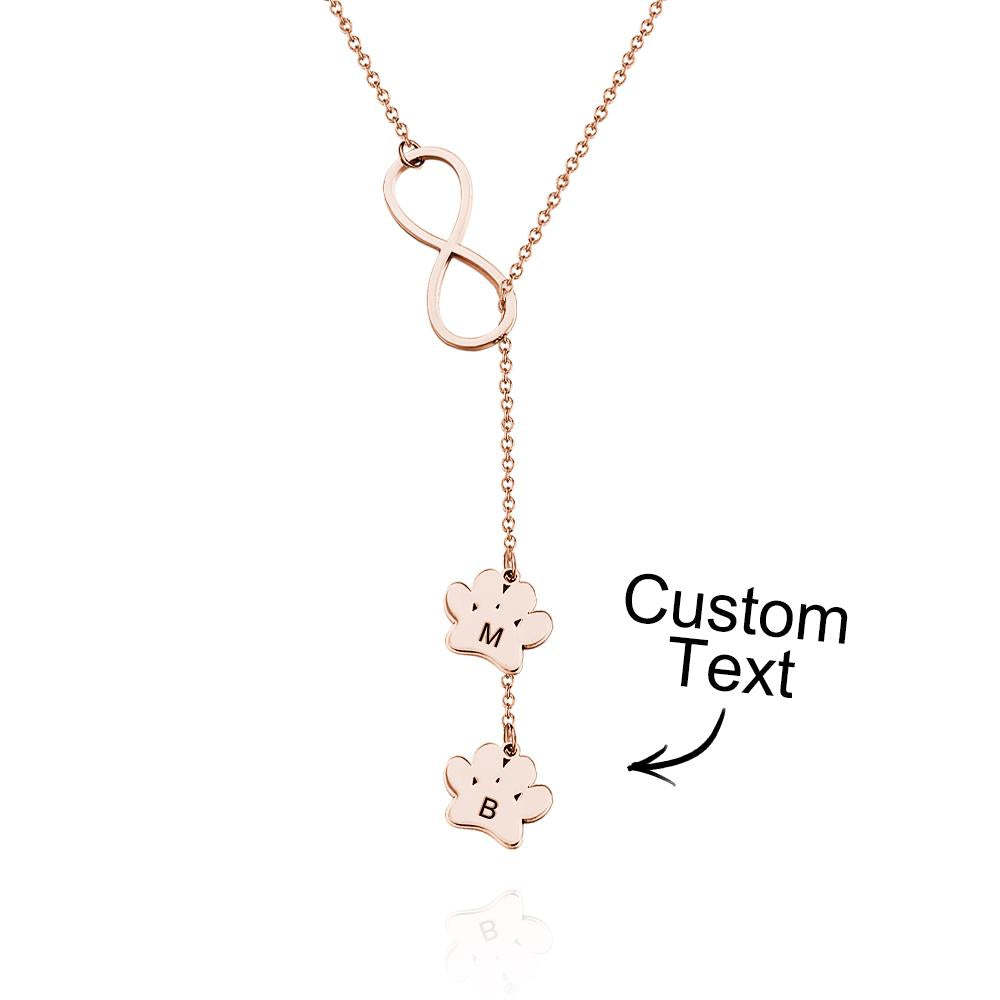 Collana Personalizzata Con Stampa Della Zampa E Lettera Collana Con Iniziali Per Amante Degli Animali Domestici - soufeelit