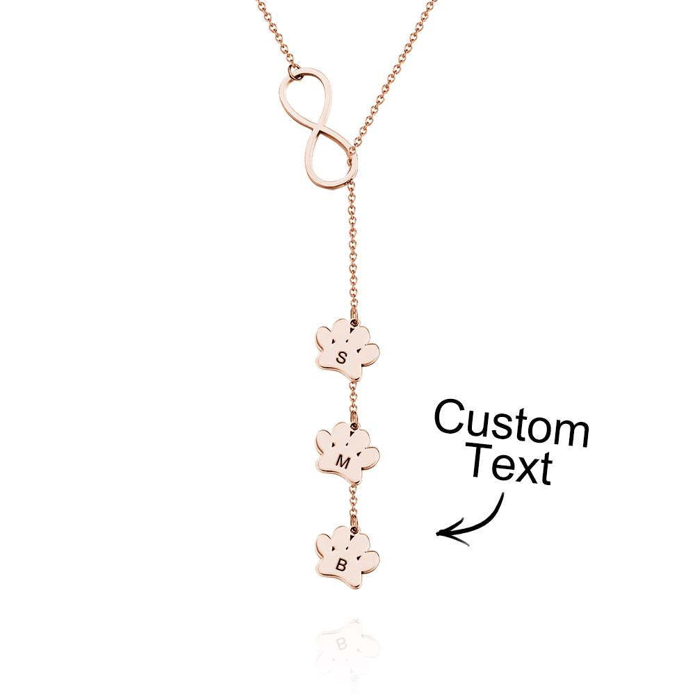 Collana Personalizzata Con Stampa Della Zampa E Lettera Collana Con Iniziali Per Amante Degli Animali Domestici - soufeelit