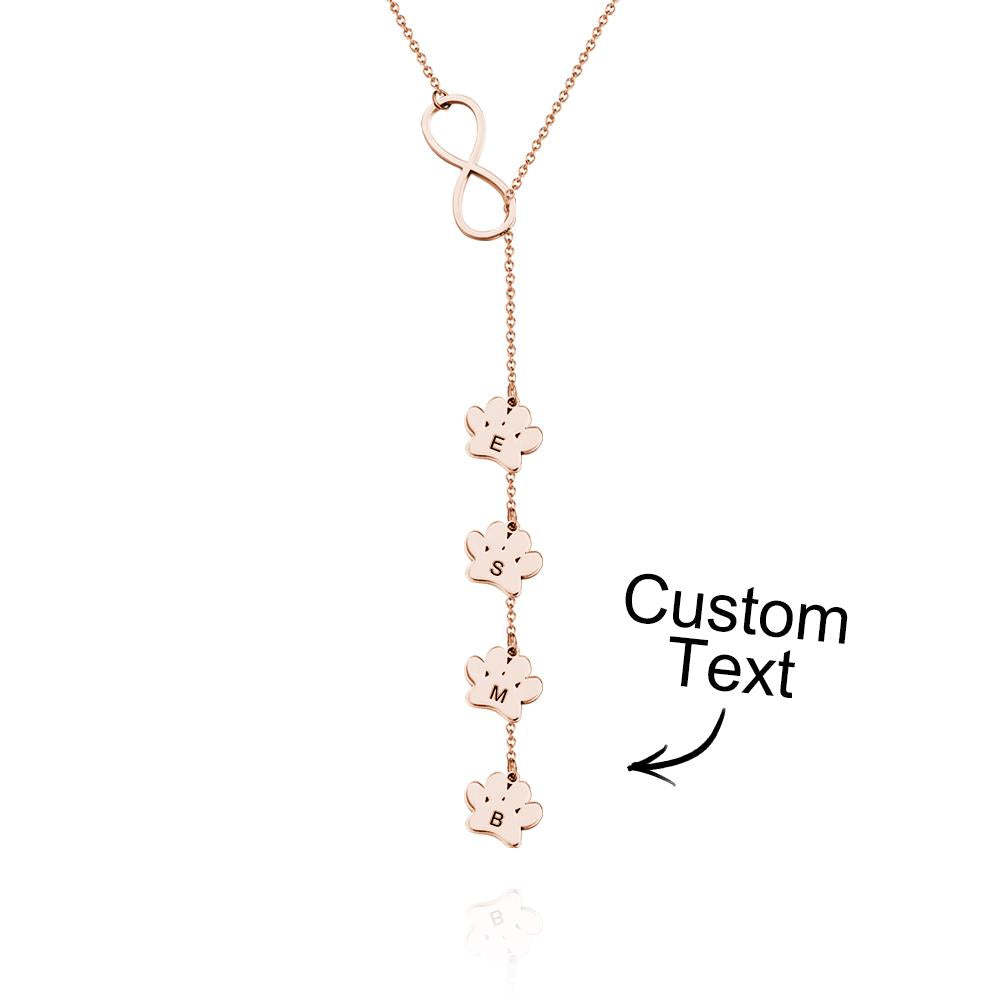 Collana Personalizzata Con Stampa Della Zampa E Lettera Collana Con Iniziali Per Amante Degli Animali Domestici - soufeelit