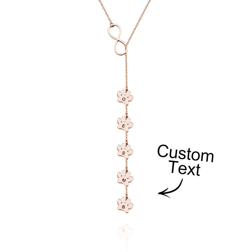 Collana Personalizzata Con Stampa Della Zampa E Lettera Collana Con Iniziali Per Amante Degli Animali Domestici - soufeelit