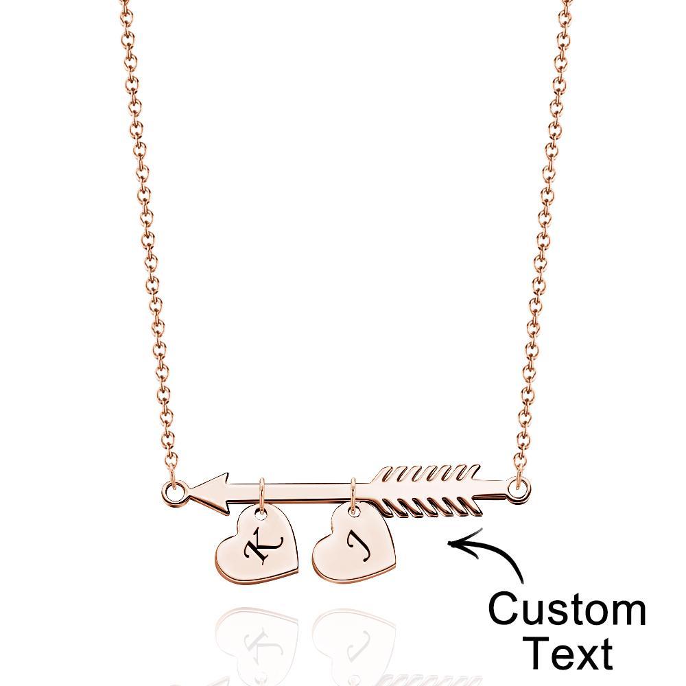 Collana Personalizzata Con Iniziali Di Lische Di Pesce, Ciondolo A Forma Di Cuore, Testo Inciso, Regalo Per Lei - soufeelit