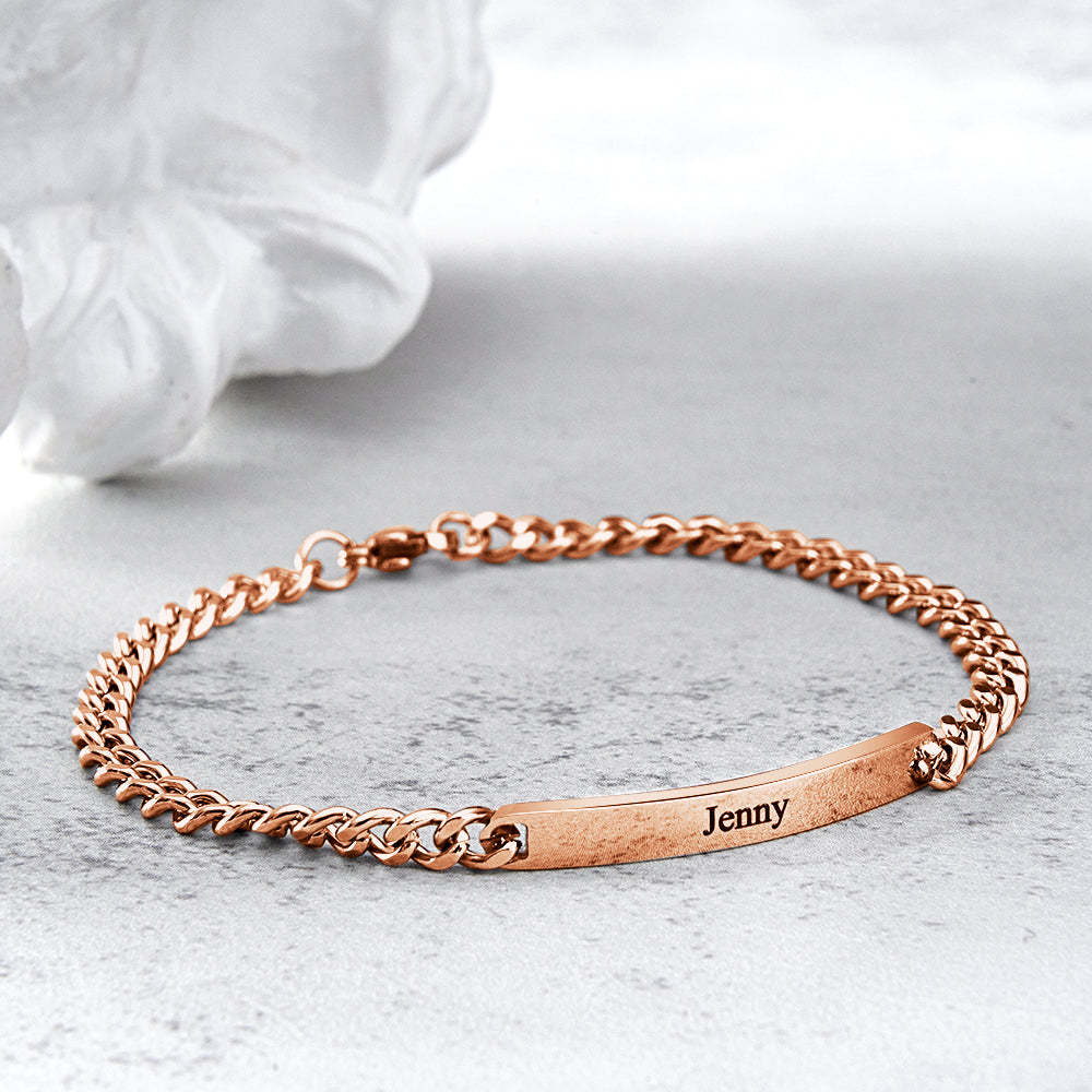 Set Di Catene Di Braccialetti Incisi Personalizzati Bracciale Alla Moda Personalizzato Per Regali Di San Valentino Di Coppie - soufeelit