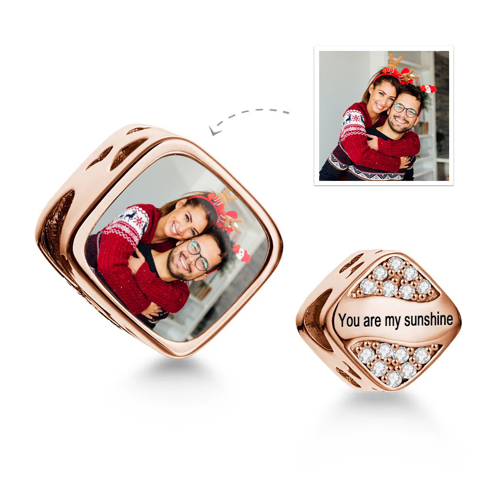 Ciondoli Con Foto Personalizzati Immagine Personalizzata Perlina Adatta Bracciale Con Perline Originali Nome Personalizzato Testo Gioielli Per Feste Per Natale - soufeelit