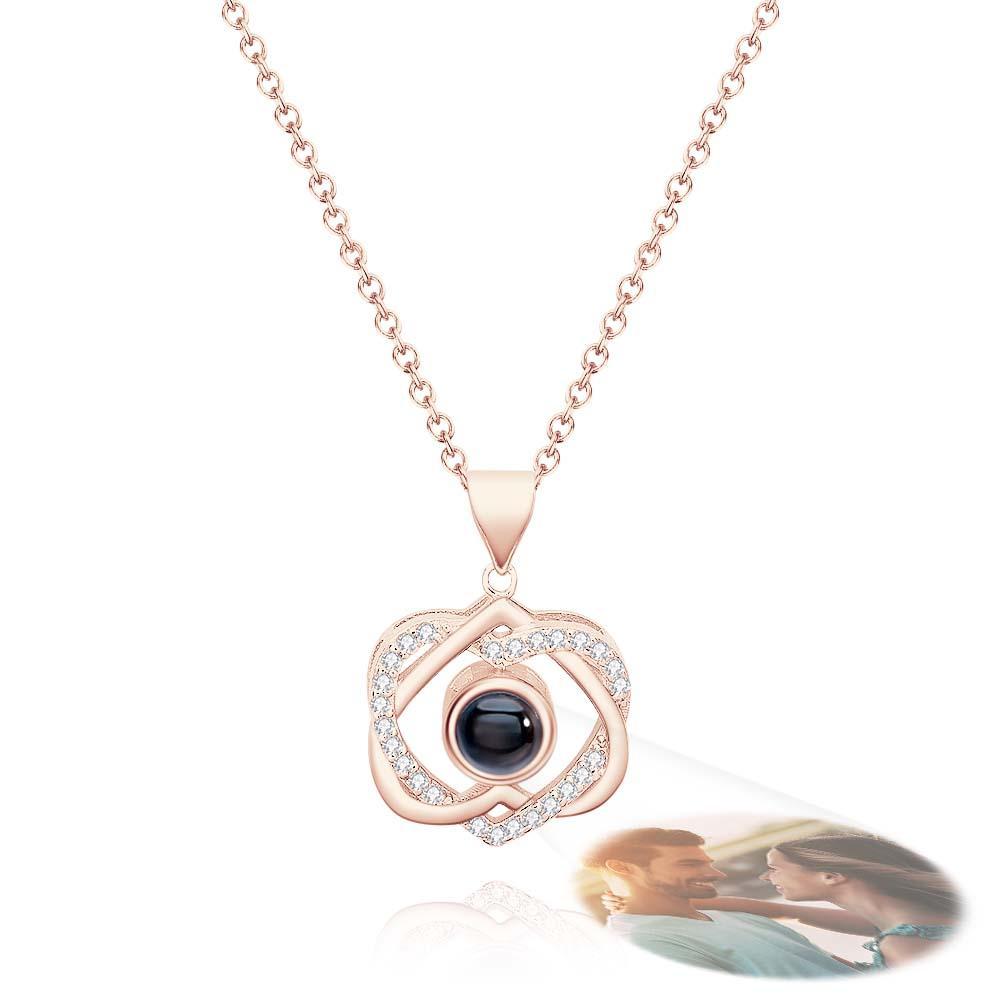 Collana Con Proiezione Personalizzata, Regalo Con Ciondolo A Doppio Cuore - soufeelit