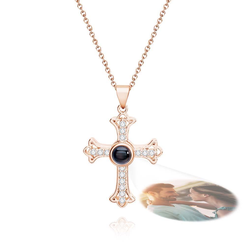 Collana Di Proiezione Personalizzata Regalo Di Moda Con Croce Di Diamanti - soufeelit