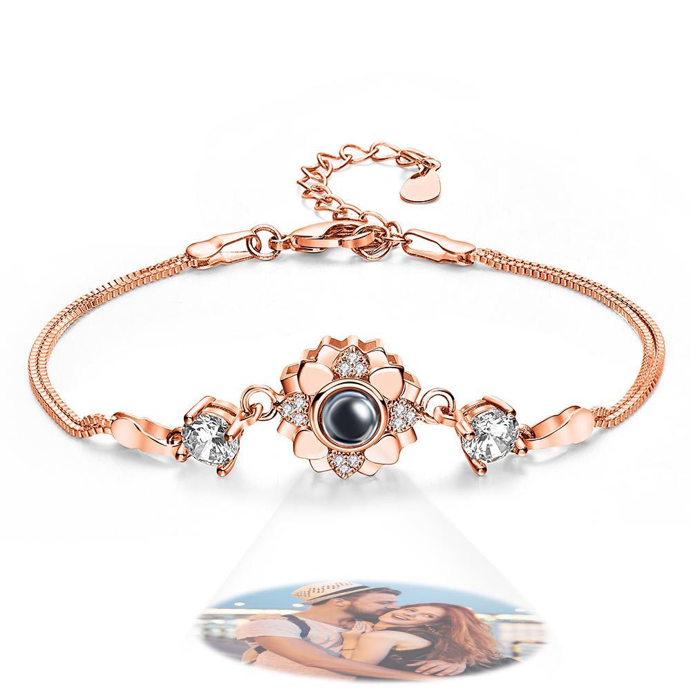 Bracciale Con Proiezione Di Foto Personalizzato Fiore Regali Commemorativi Romantici Per La Fidanzata - soufeelit