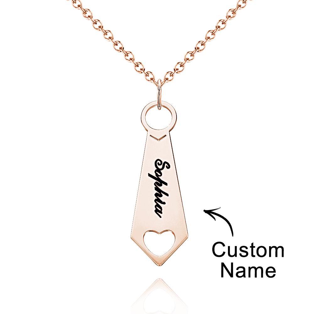 Collana Con Nome Personalizzato Cravatta In Metallo Regali Unici Per Papà - soufeelit