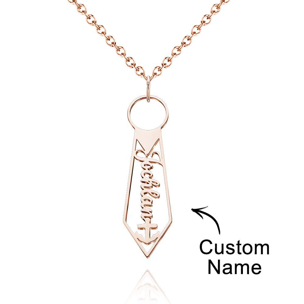 Collana Con Nome Personalizzato, Cravatta Creativa, Regali Di Moda Per Uomo - soufeelit