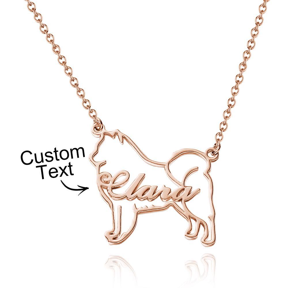 Collana Personalizzata Con Nome Contorno Cane Regali Commemorativi Creativi Per Gli Amanti Dei Cani - soufeelit