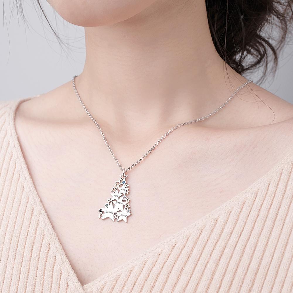 Regali Per L'albero Di Natale Con Stelle E Collane Con Pietre Portafortuna Incise Personalizzate - soufeelit