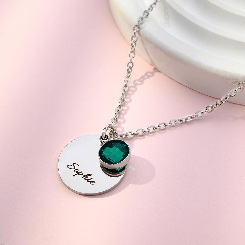 Collana Con Pietra Portafortuna Incisa Personalizzata, Regali Romantici Per La Fidanzata - soufeelit