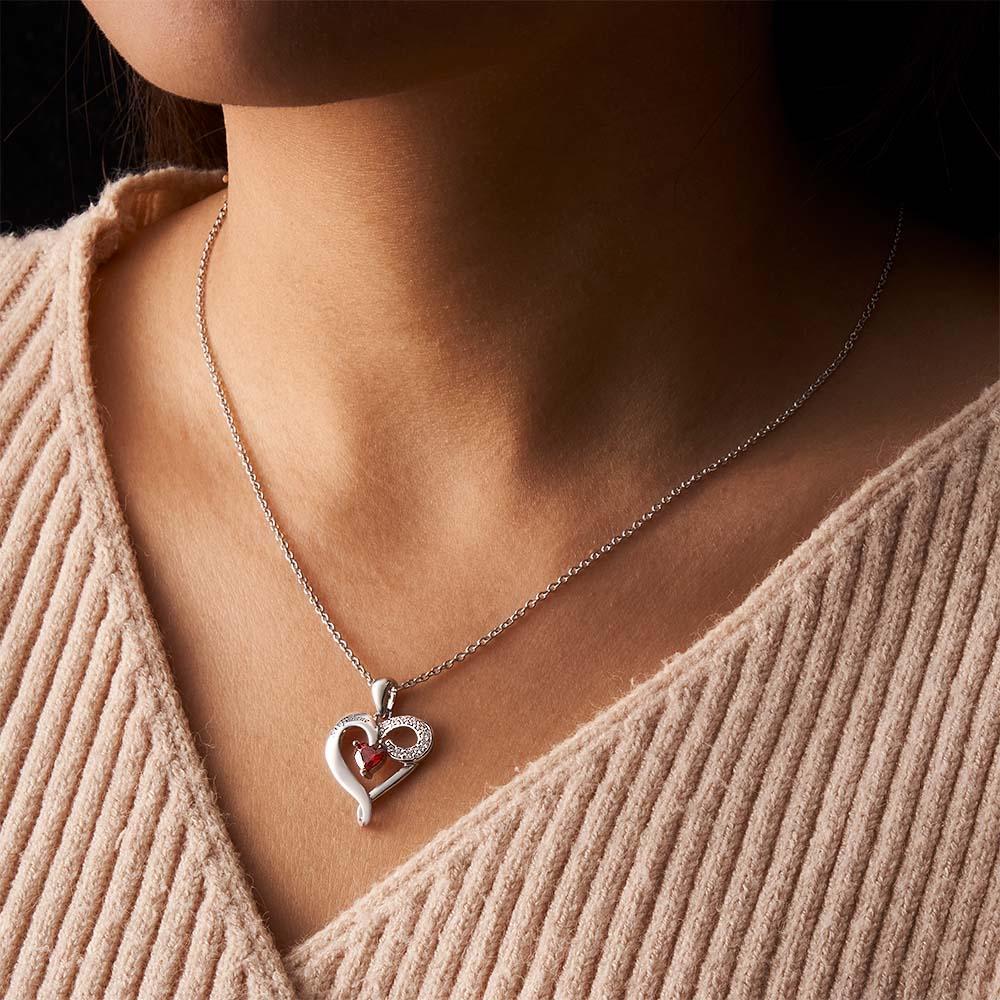 Collana Con Pietra Portafortuna Con Nome Personalizzato Ciondolo A Forma Di Cuore Con Zirconi Creativi Per Donna - soufeelit