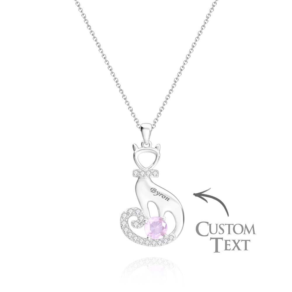 Collana Con Pietra Portafortuna Di Gatto Adorabile Con Testo Regalo Unico Di Gioielli Con Ciondolo In Zircone Per Le Donne - soufeelit