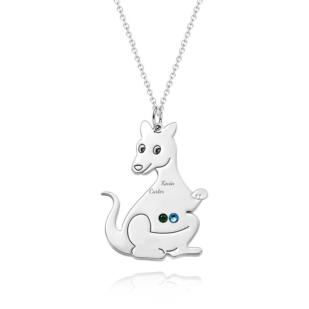 Collana Con Simpatico Canguro Incidibile Con Pietre Portafortuna, Adorabili Regali Per Le Donne - soufeelit