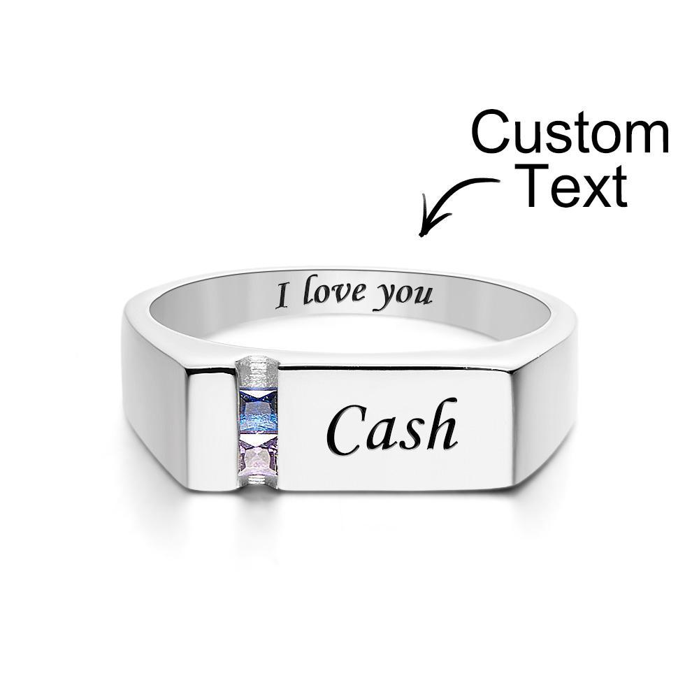 Anello Con Pietra Portafortuna Con Testo Personalizzato Anello Di Famiglia Personalizzato Regalo Per Lei - soufeelit