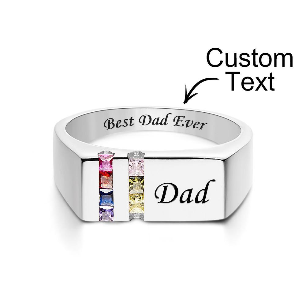 Anello Con Pietra Portafortuna Con Testo Personalizzato Anello Di Famiglia Personalizzato Regalo Per Lei - soufeelit