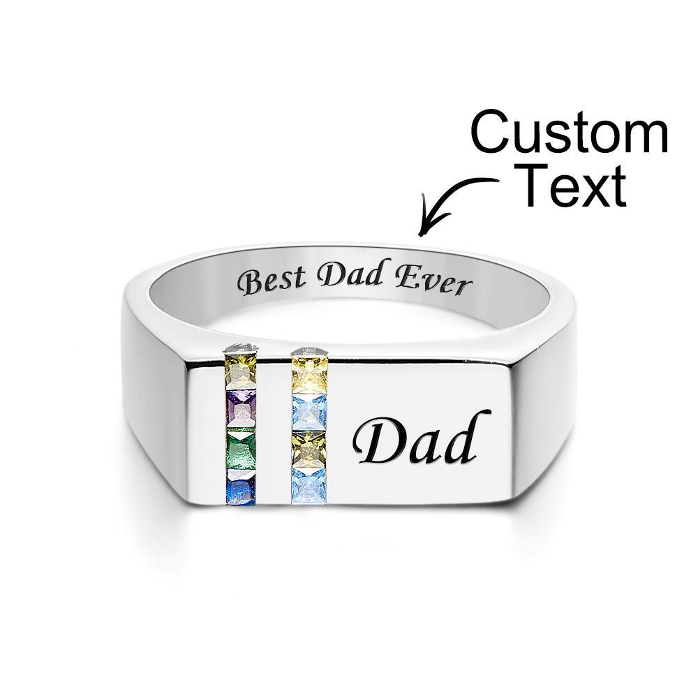 Anello Con Pietra Portafortuna Con Testo Personalizzato Anello Di Famiglia Personalizzato Regalo Per Lei - soufeelit