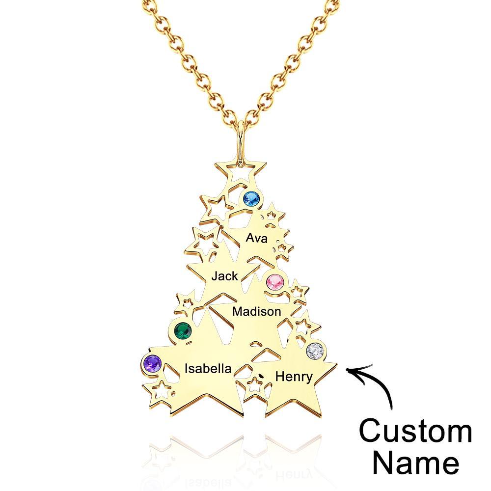 Regali Per L'albero Di Natale Con Stelle E Collane Con Pietre Portafortuna Incise Personalizzate - soufeelit