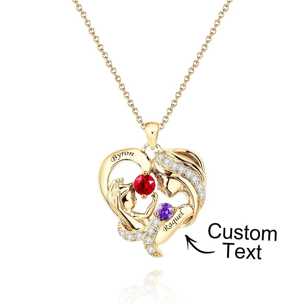 Collana Per Mamma E Bambino Incisa Con Pietre Portafortuna, Regali Caldi Per La Mamma - soufeelit