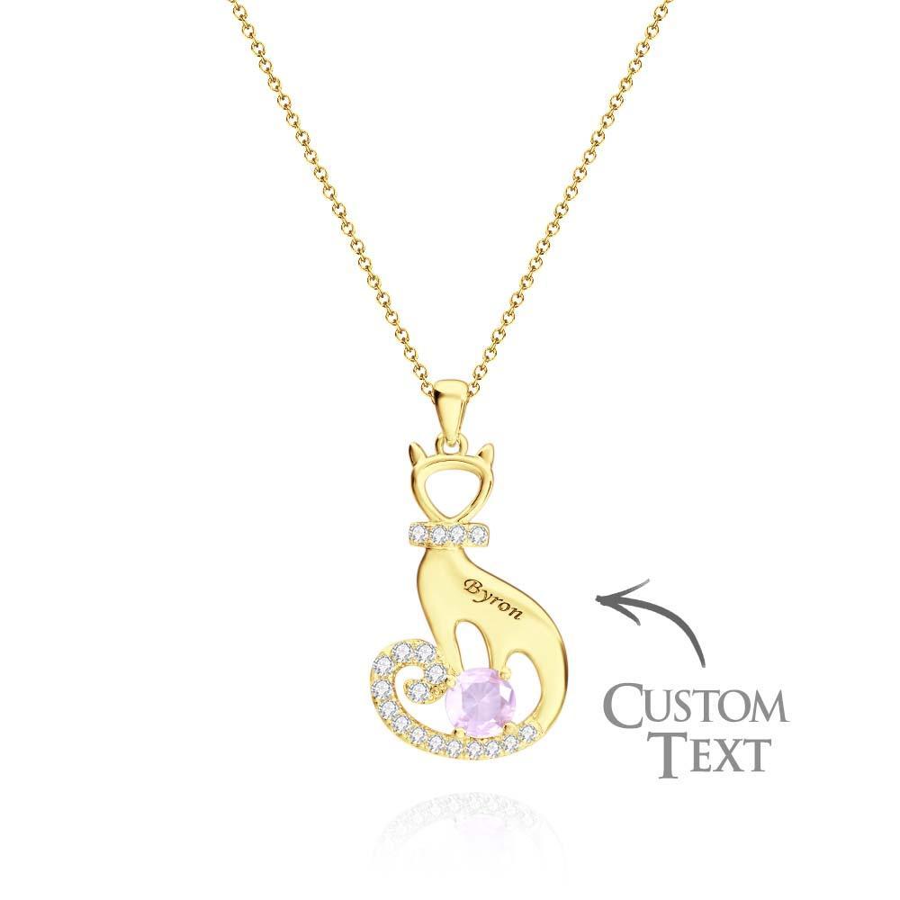 Collana Con Pietra Portafortuna Di Gatto Adorabile Con Testo Regalo Unico Di Gioielli Con Ciondolo In Zircone Per Le Donne - soufeelit