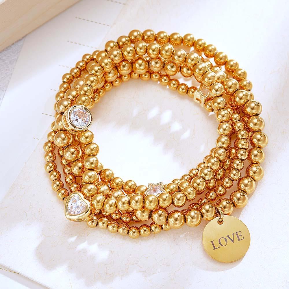 Bracciale Personalizzato Con Pietra Portafortuna Incisa In Stile Bohémien, Regalo Per La Festa Della Mamma - soufeelit
