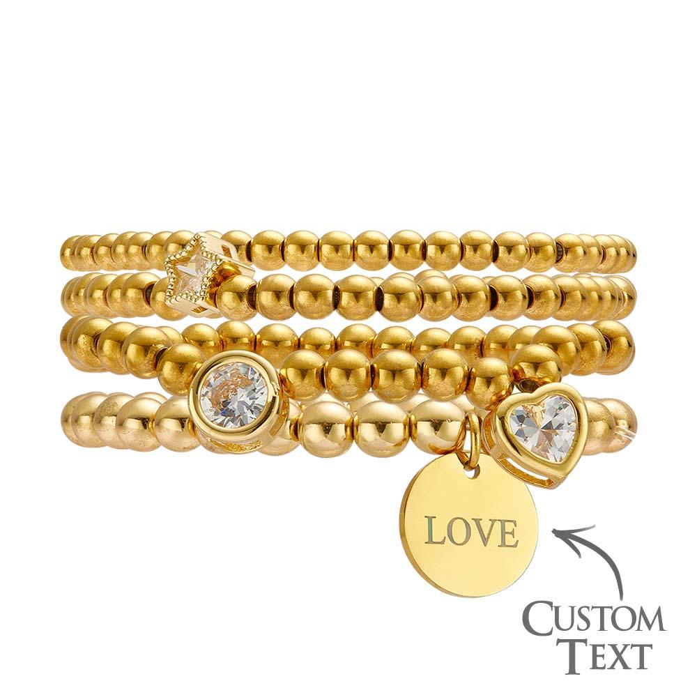 Bracciale Personalizzato Con Pietra Portafortuna Incisa In Stile Bohémien, Regalo Per La Festa Della Mamma - soufeelit