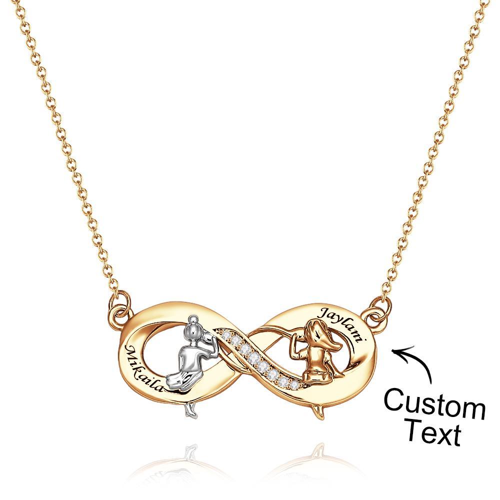 Collana Con Zirconi Incisi Personalizzati Due Ragazze Sedute Collana Per Il Tempo Libero Regali Per Gli Amici - soufeelit