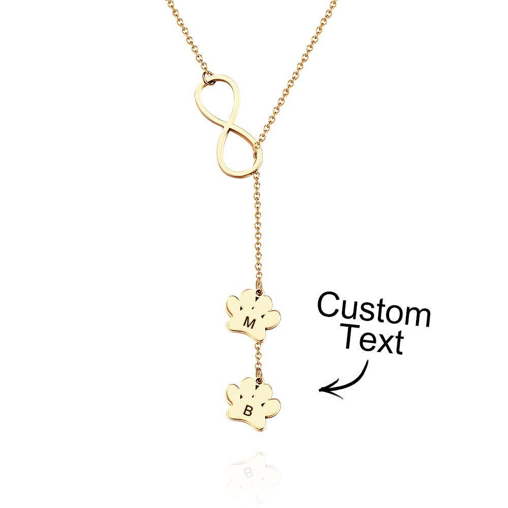 Collana Personalizzata Con Stampa Della Zampa E Lettera Collana Con Iniziali Per Amante Degli Animali Domestici - soufeelit