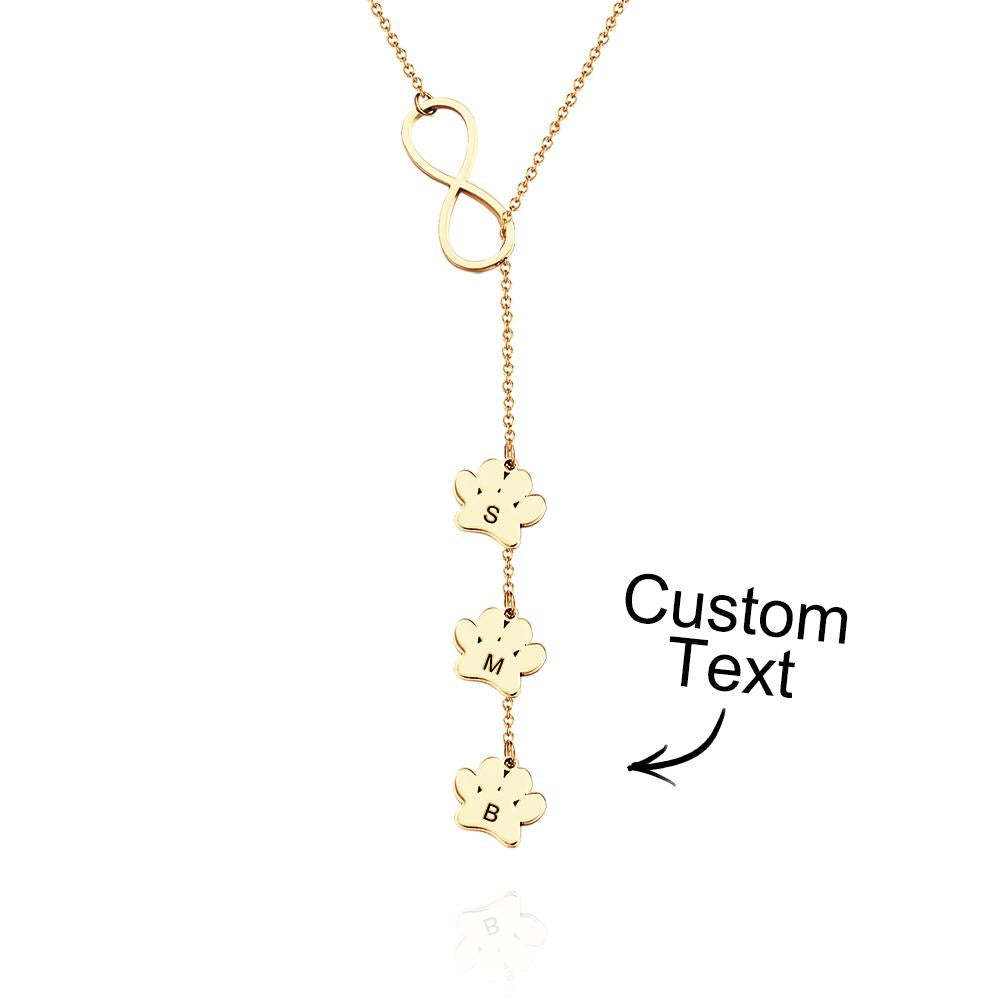 Collana Personalizzata Con Stampa Della Zampa E Lettera Collana Con Iniziali Per Amante Degli Animali Domestici - soufeelit