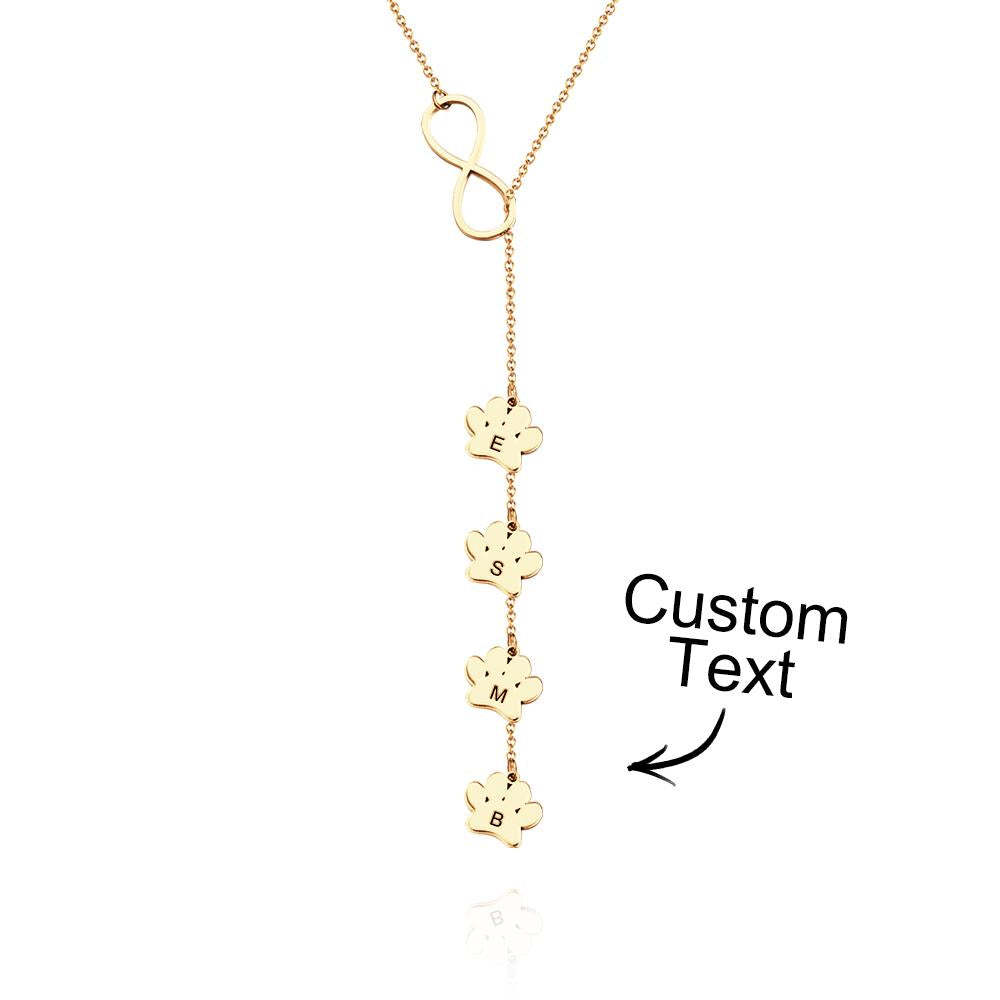 Collana Personalizzata Con Stampa Della Zampa E Lettera Collana Con Iniziali Per Amante Degli Animali Domestici - soufeelit