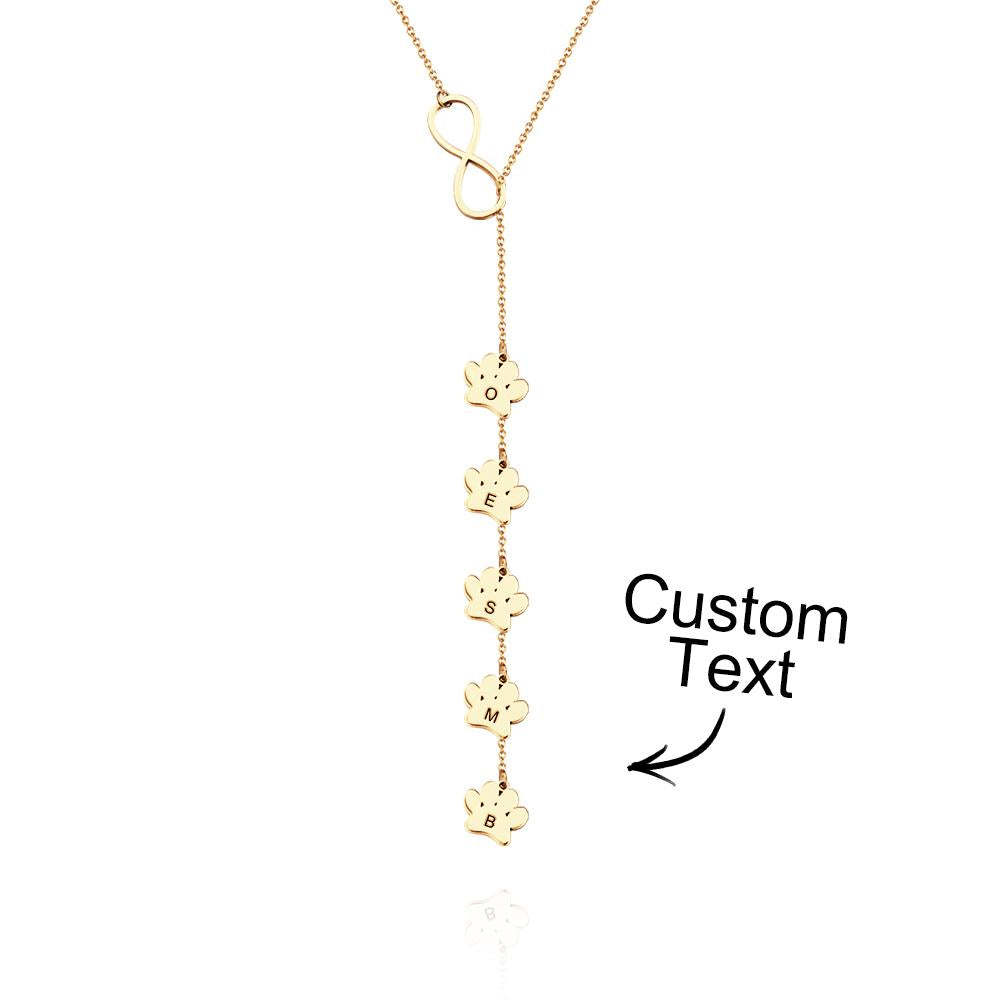 Collana Personalizzata Con Stampa Della Zampa E Lettera Collana Con Iniziali Per Amante Degli Animali Domestici - soufeelit