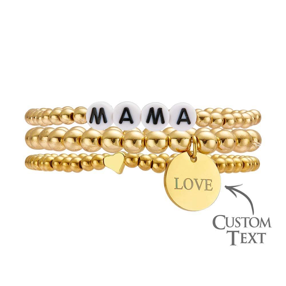 Bracciale Con Perline Con Nome Personalizzato. Regalo Per La Festa Della Mamma In Stile Bohémien - soufeelit