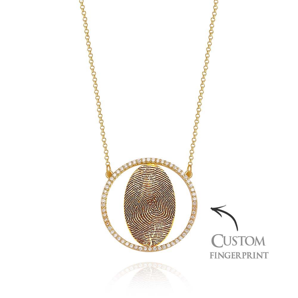 Collana Personalizzata Con Impronte Digitali Regali Commemorativi Di Gioielli Personalizzati Con Impronte Digitali Placcati In Oro 18 Carati - soufeelit
