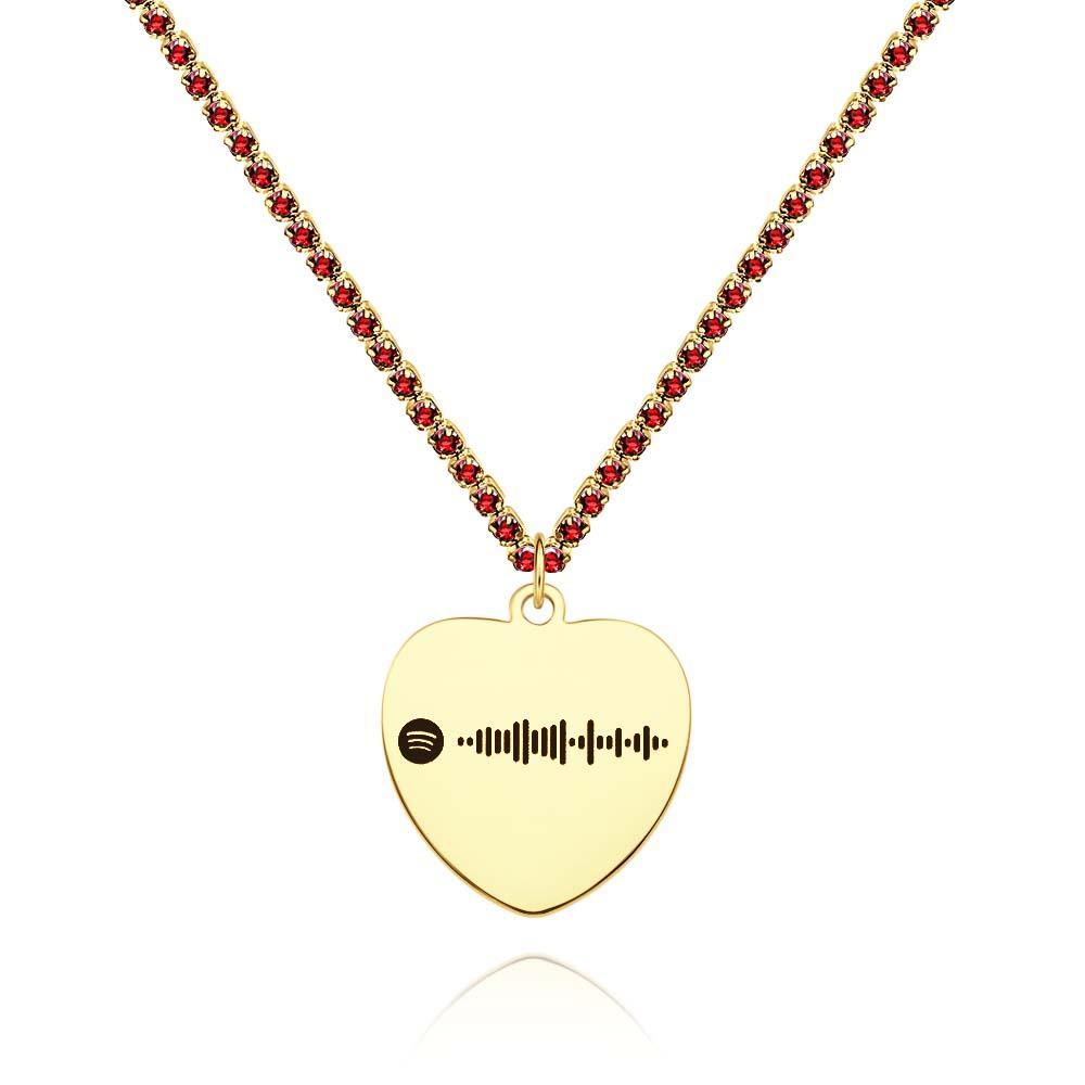 Collana Con Codice Spotify Personalizzato, Collana Con Catena Da Tennis, Collana Con Incisione, Regali Per Coppie - soufeelit