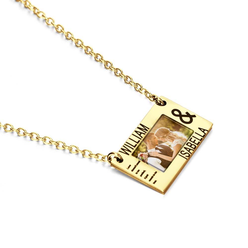 Collana Personalizzata Con Parole E Foto Intagliate. Regalo Romantico Creativo Per La Collana Del Festival Di Famiglia Degli Amanti Di San Valentino - soufeelit
