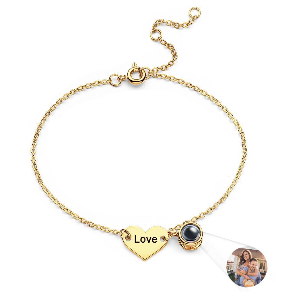 Regalo Di Anniversario A Forma Di Cuore Con Braccialetto Di Proiezione Personalizzato - soufeelit