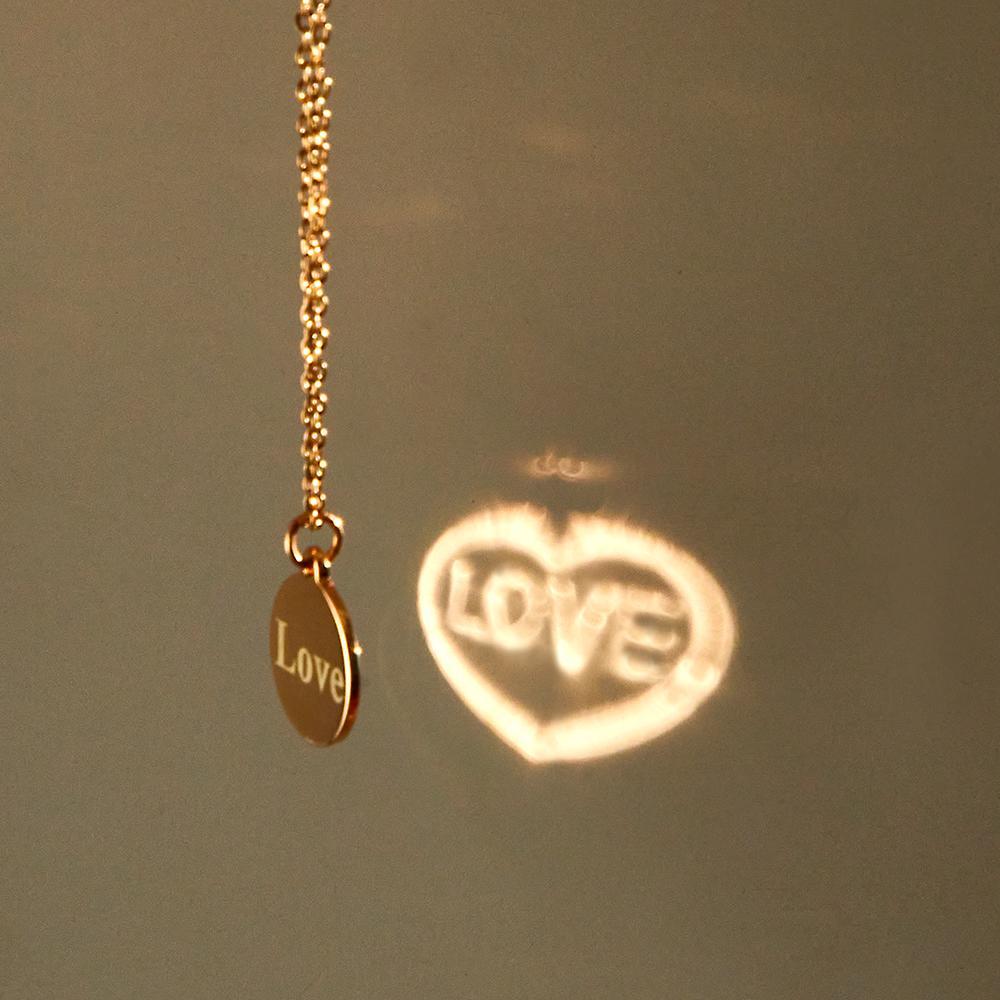 Regali Di Confessione Di Coppia Con Proiezione Di Collana Incisa Personalizzata - soufeelit