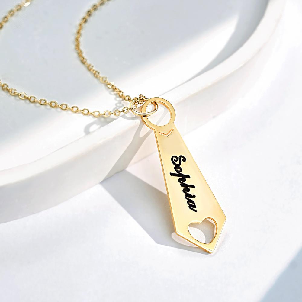 Collana Con Nome Personalizzato Cravatta In Metallo Regali Unici Per Papà - soufeelit