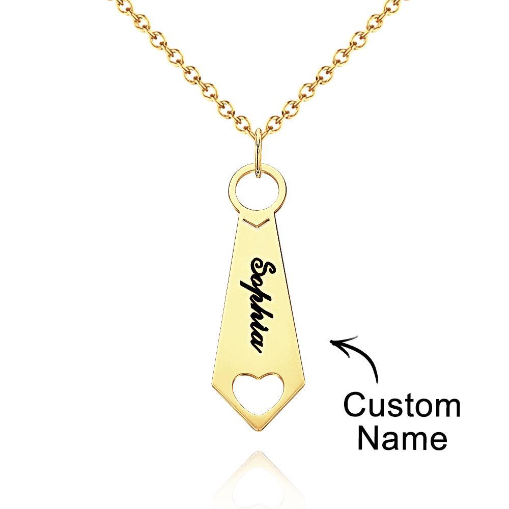 Collana Con Nome Personalizzato Cravatta In Metallo Regali Unici Per Papà - soufeelit