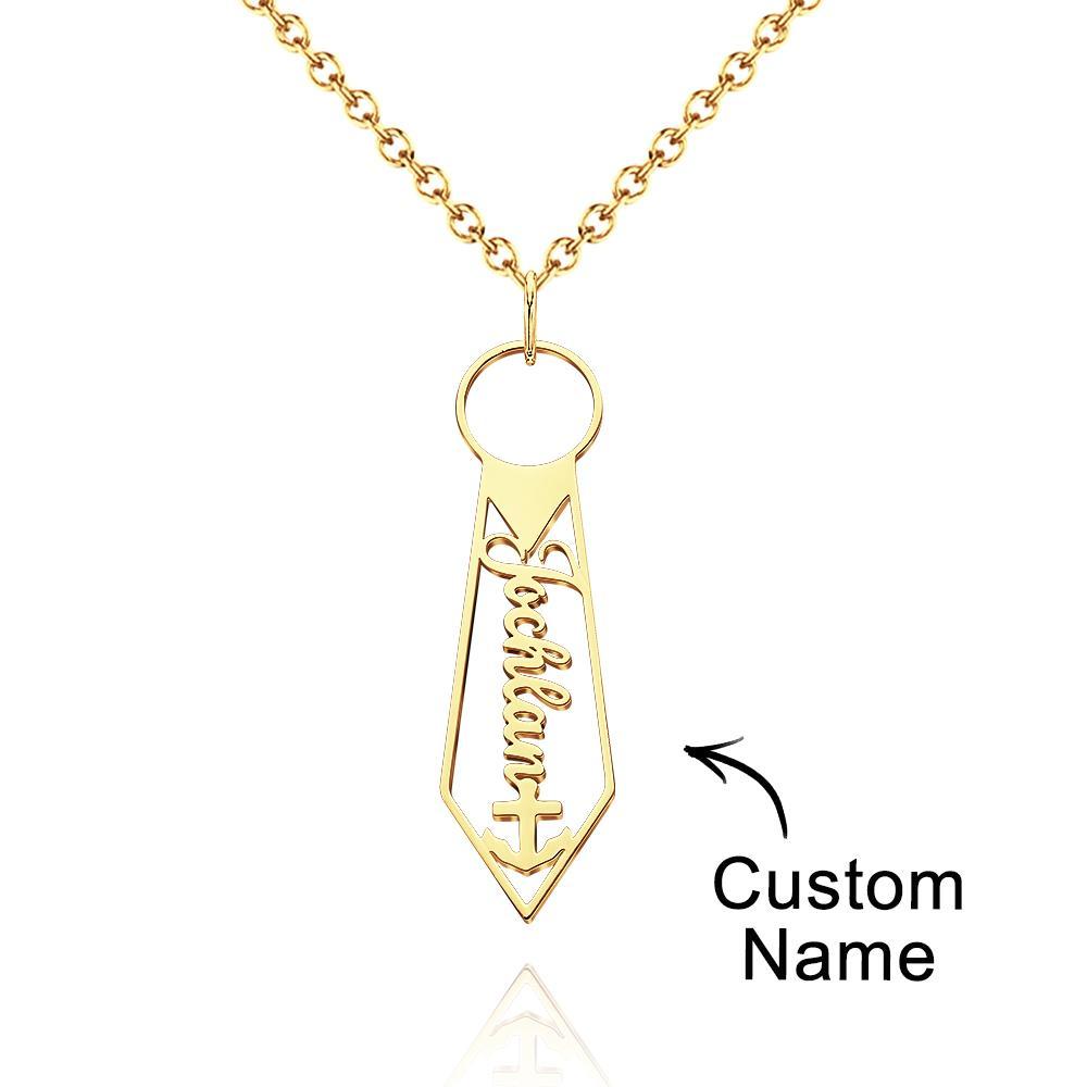 Collana Con Nome Personalizzato, Cravatta Creativa, Regali Di Moda Per Uomo - soufeelit