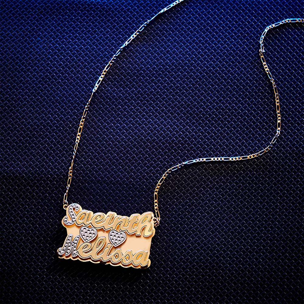 Collana Con Nome Personalizzato A Due Linee, Collana Di Gioielli In Metallo Hip-hop, Regali Per Uomo - soufeelit