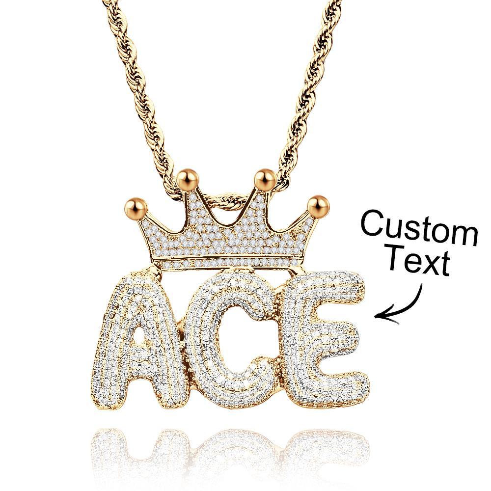 Collana Con Nome Personalizzato Con Corona Collana Hip-hop Con Catena Di Lettere Alla Moda Per Uomo - soufeelit