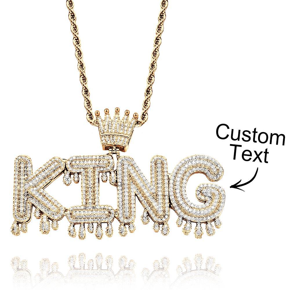 Collana Con Nome Personalizzato Con Corona Collana Hip-hop Con Catena Di Lettere Alla Moda Per Uomo - soufeelit