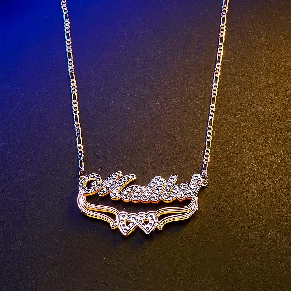 Collana Con Nome Hip-hop Personalizzato Collana In Metallo Bling Vintage Regali Per Uomo - soufeelit