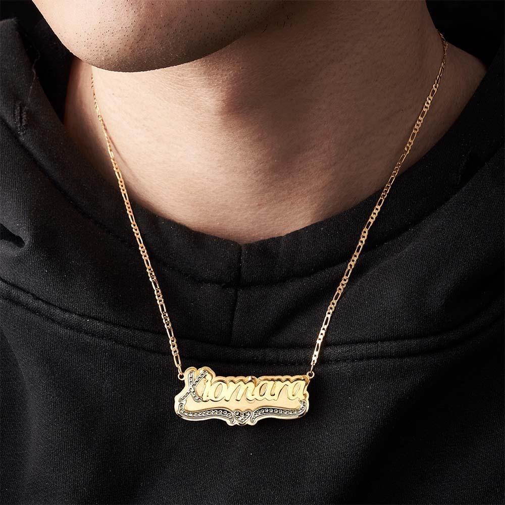 Collana Personalizzata Con Nome Hip Hop, Collana Iniziale Con Decorazioni Bling, Regali Per Uomo - soufeelit