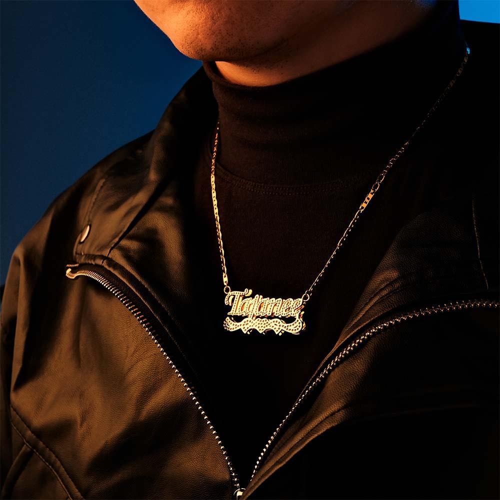 Collana Con Nome Personalizzato Collana Con Decorazione A Cuore In Metallo Scintillante Regali Per Uomo - soufeelit