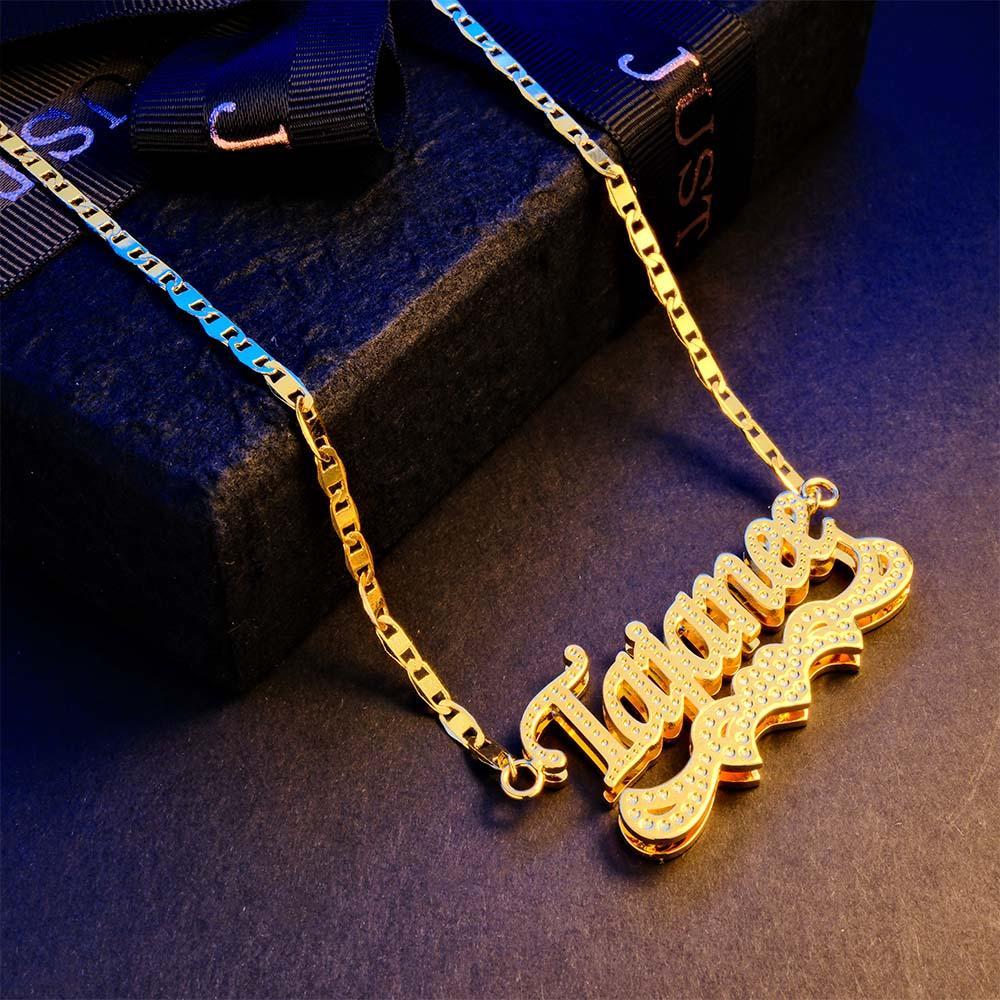Collana Con Nome Personalizzato Collana Con Decorazione A Cuore Alla Moda Hip Hop Regali Per Lui - soufeelit