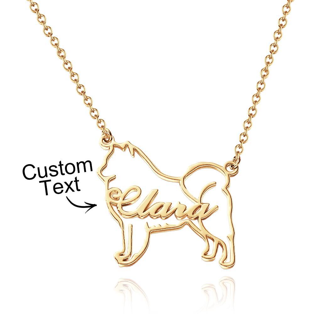 Collana Personalizzata Con Nome Contorno Cane Regali Commemorativi Creativi Per Gli Amanti Dei Cani - soufeelit