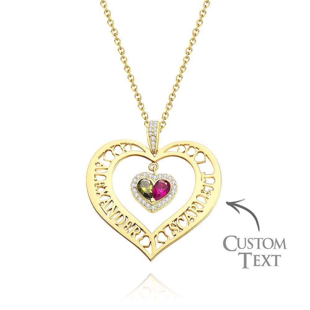 Collana Con Nome Portafortuna Collana Con Ciondolo A Cuore Cavo Regali Di Gioielli Per Le Donne - soufeelit